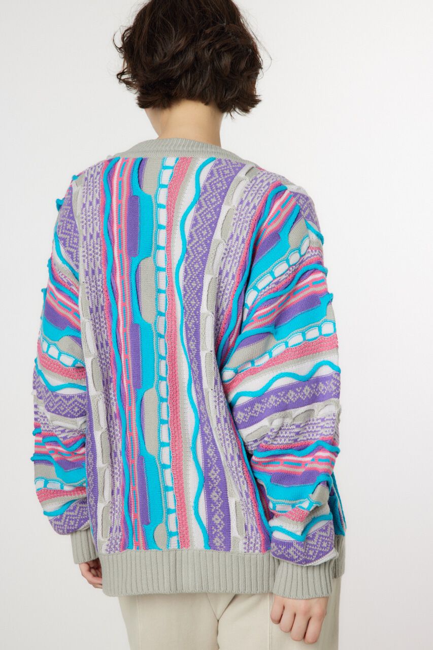 RODEO CROWNS「3Dマルチカラーニットカーディガン」|カーディガン|