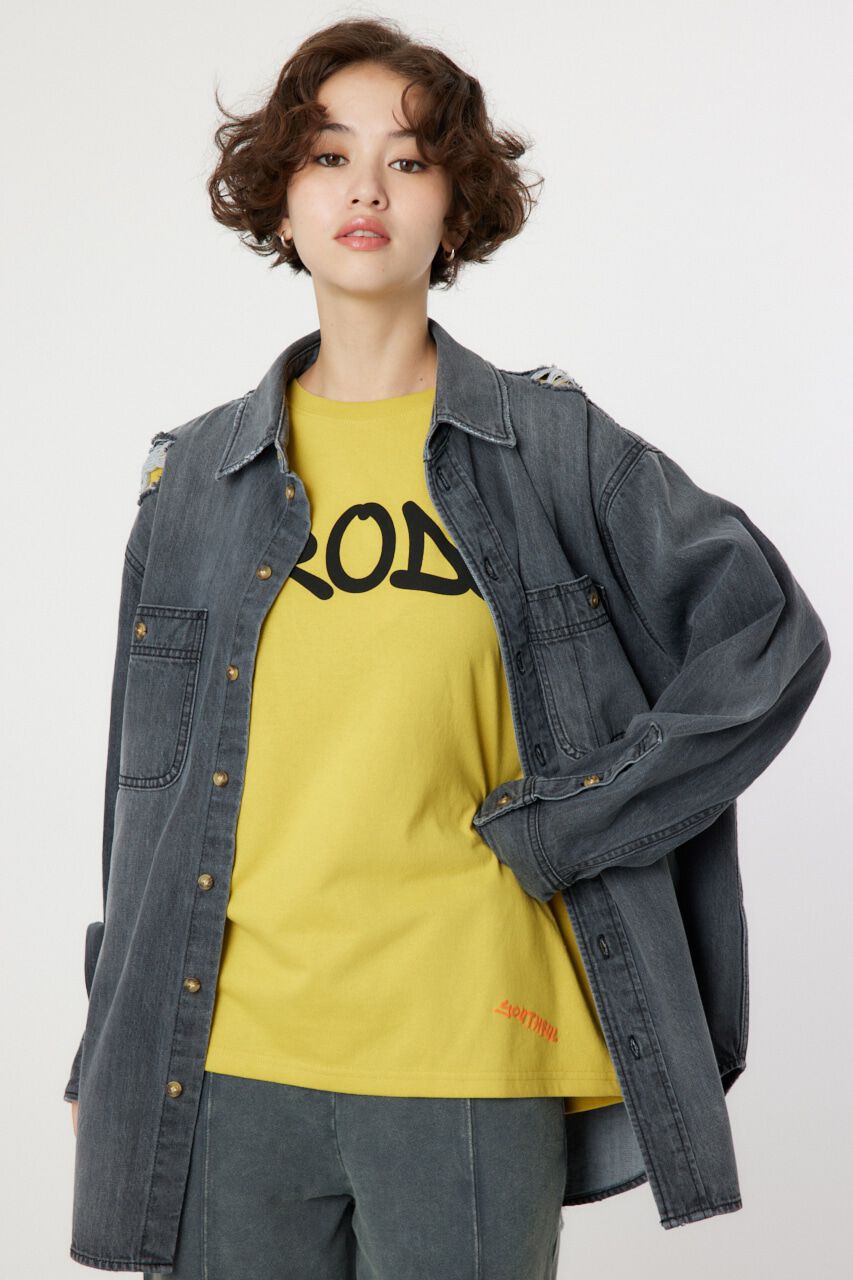 RODEO CROWNS「ダメージデニムシャツ」|シャツ・ブラウス|BLK