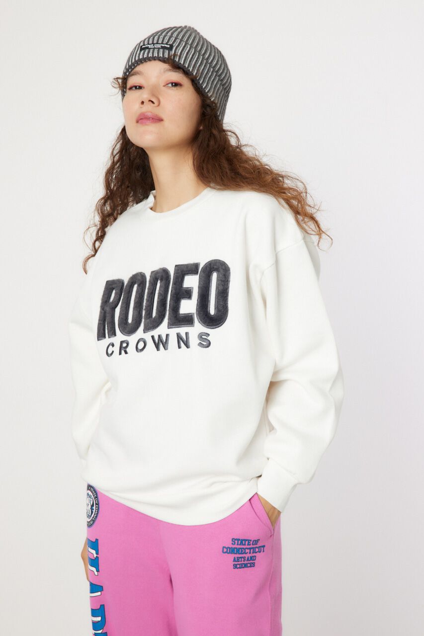 RODEO CROWNS「フェイクファーロゴスウェットトップス」|パーカー|O/WHT1