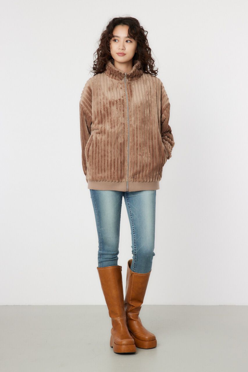 RODEO CROWNS「ハリヌキバックLOGOフェイクファージャケット」|ブルゾン・スタジャン|