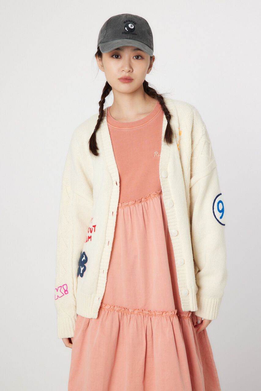 RODEO CROWNS「EMB MOTIFSケーブルカーディガン」|カーディガン|