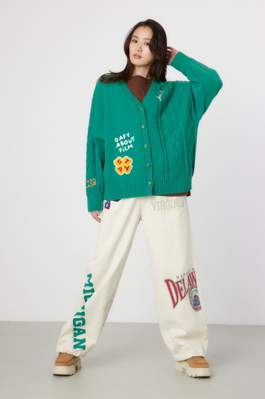 RODEO CROWNS「EMB MOTIFSケーブルカーディガン」|カーディガン|