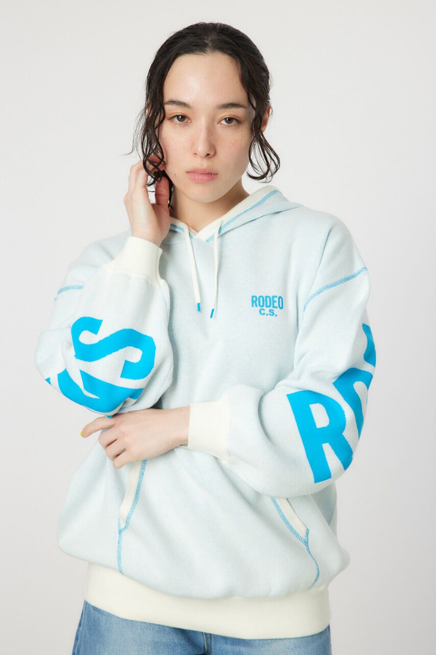 RODEO CROWNS「スウェットライクバックロゴニットフーディー」|ニット・セーター|O/WHT1