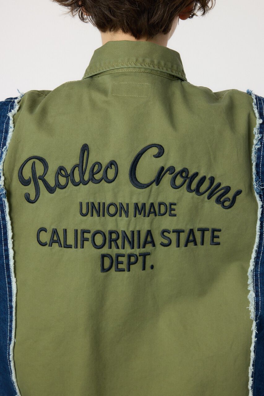 RODEO CROWNS「デニムドッキングミリタリールーズシャツ」|シャツ・ブラウス|