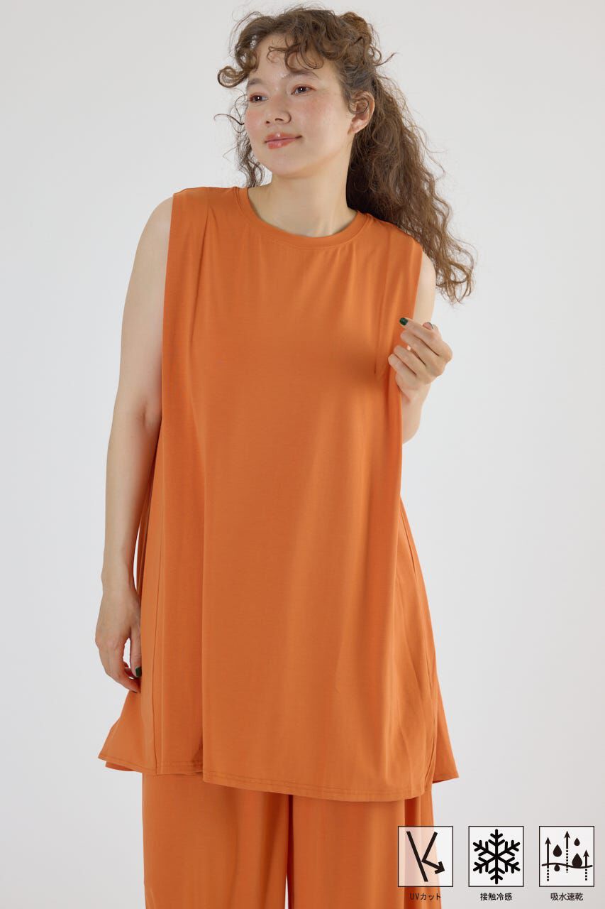 RODEO CROWNS「T/F ノースリーブチュニック」|タンクトップ|D/ORG3