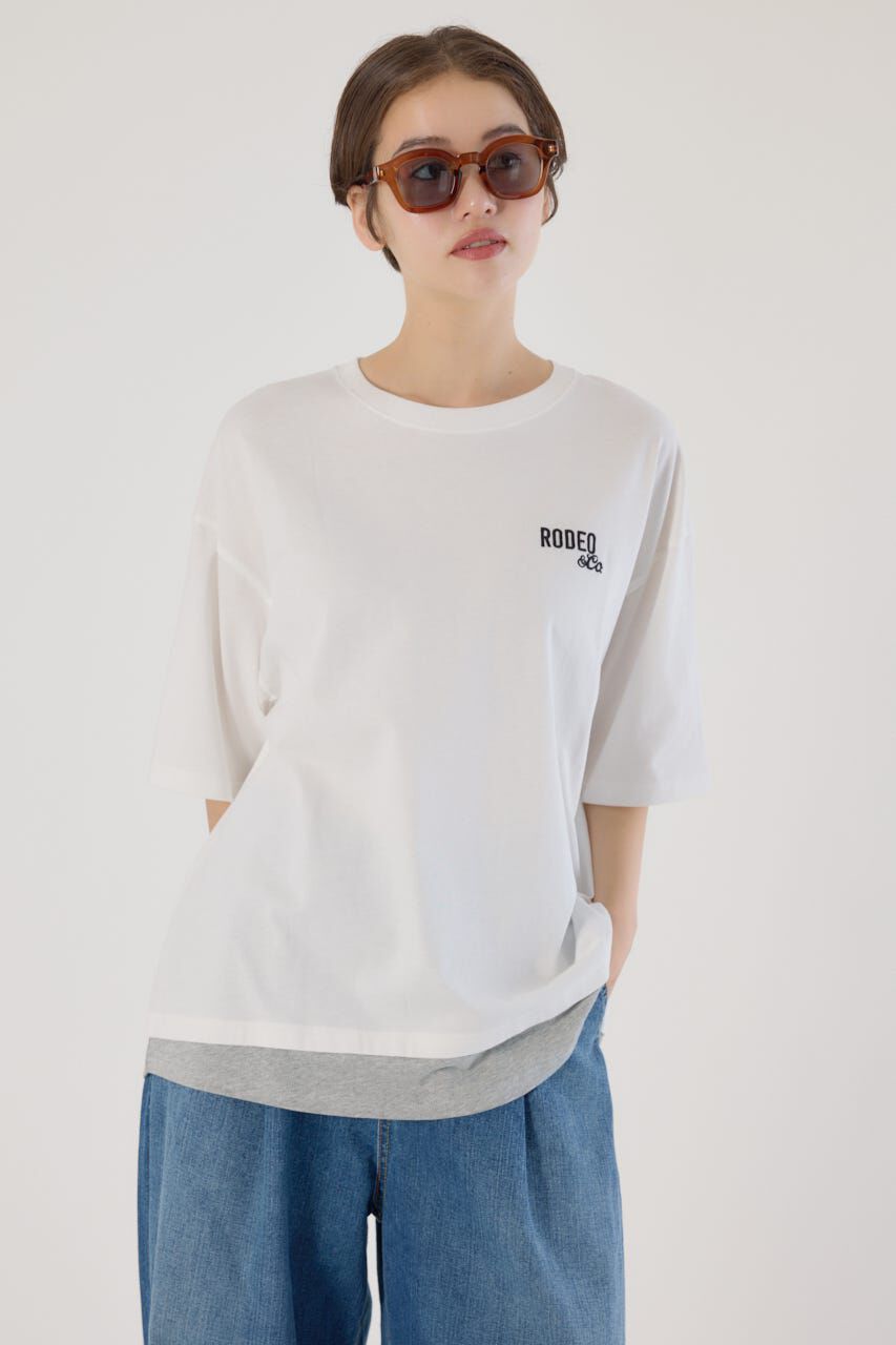 RODEO CROWNS「フェイクレイヤードスクリプトロゴ Tシャツ」|Tシャツ・カットソー|
