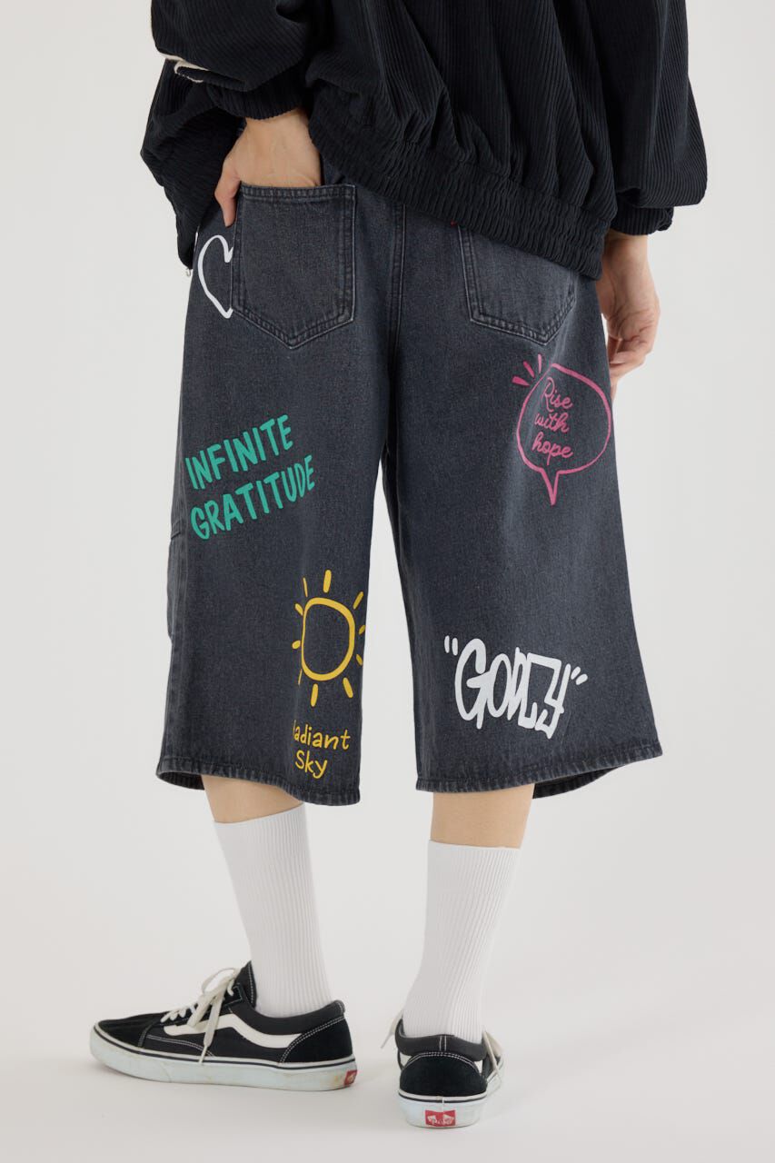 RODEO CROWNS「ラクガキバミューダデニムパンツ」|デニム|