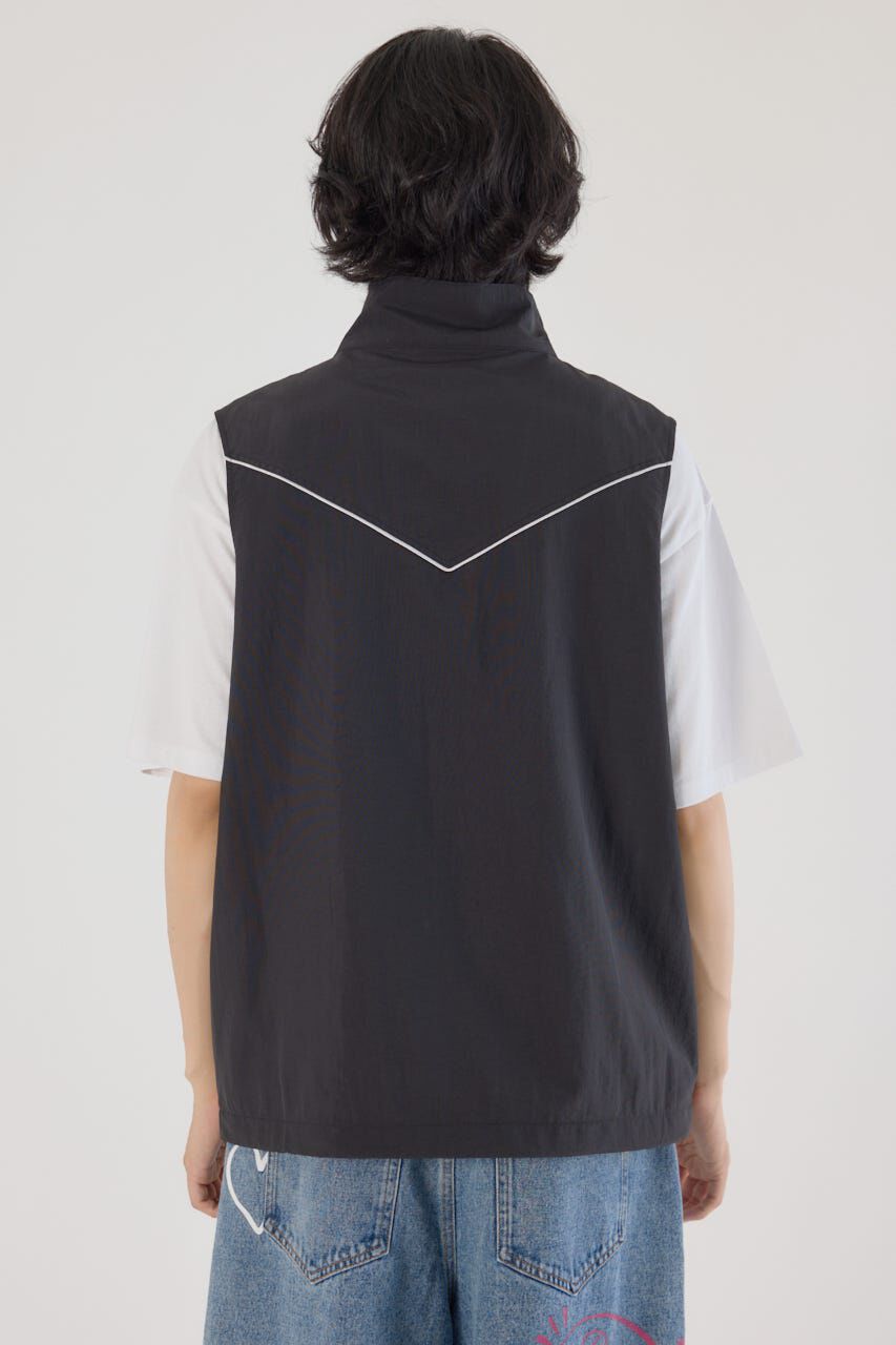 RODEO CROWNS「ドロストスタンドネックベスト」|ダウンベスト・ベスト|