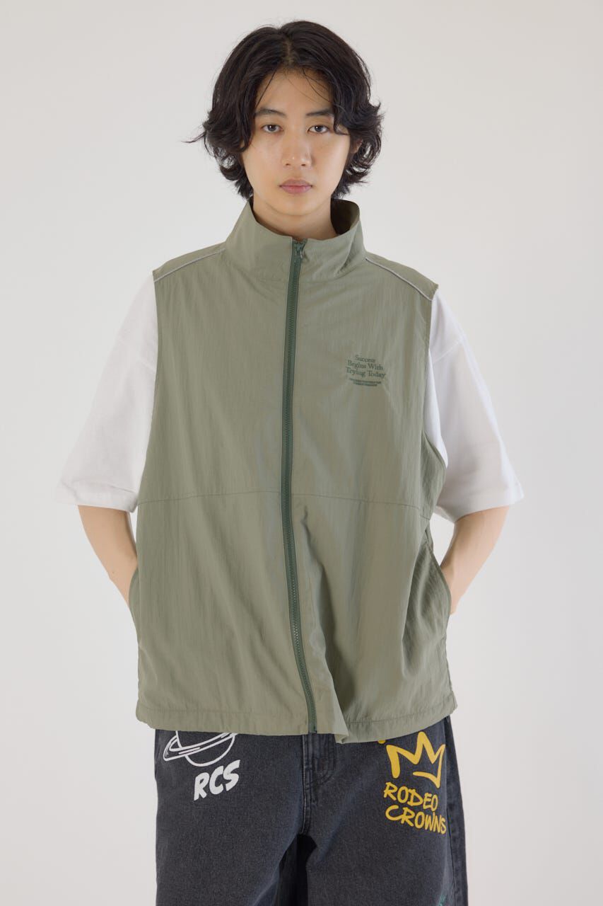 RODEO CROWNS「ドロストスタンドネックベスト」|ダウンベスト・ベスト|