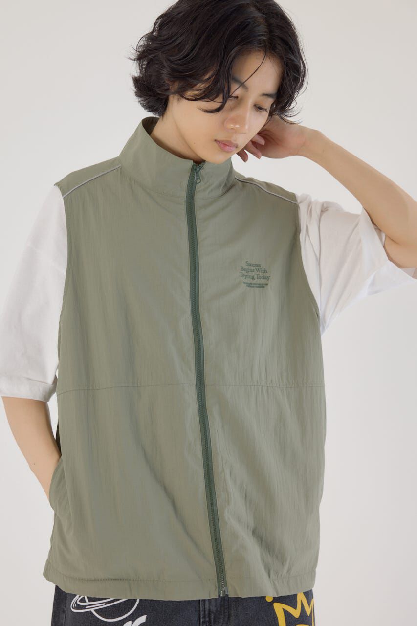 RODEO CROWNS「ドロストスタンドネックベスト」|ダウンベスト・ベスト|