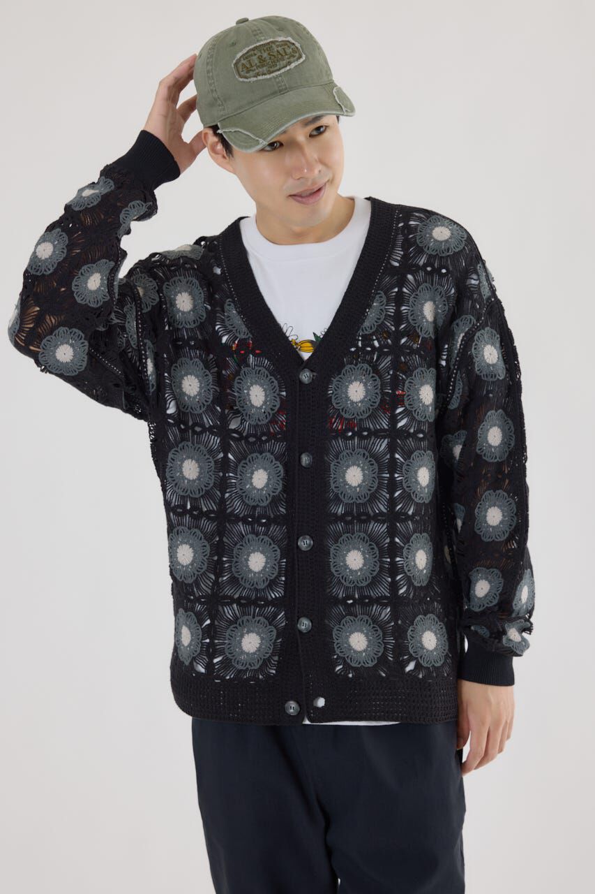 RODEO CROWNS「クロシェフラワーニットカーディガン」|カーディガン|