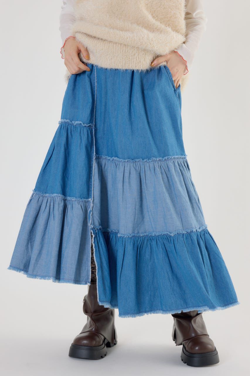 RODEO CROWNS「アシメティアードデニムスカート」|スカート|