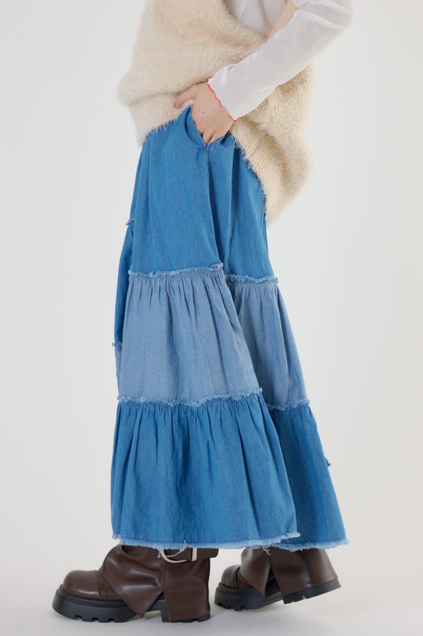 RODEO CROWNS「アシメティアードデニムスカート」|スカート|