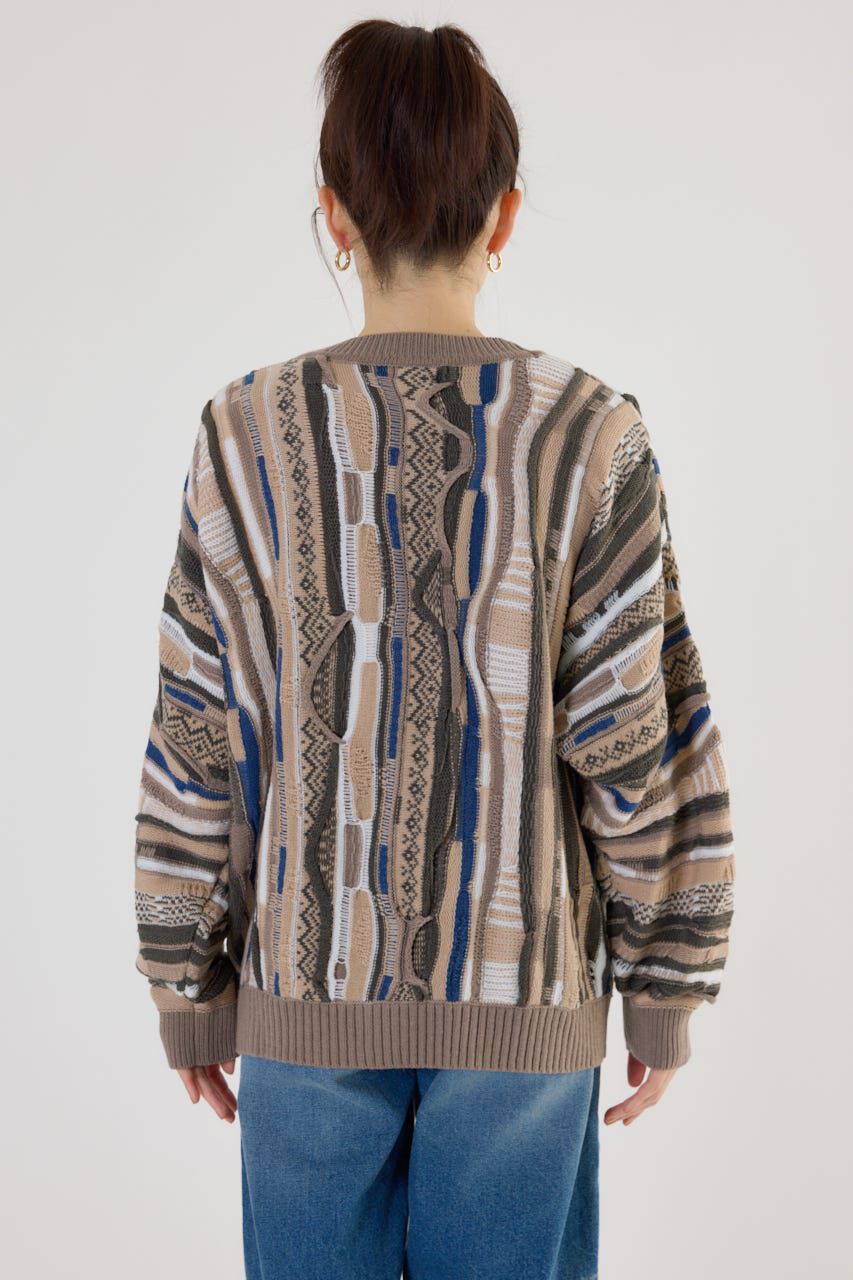 RODEO CROWNS「3Dマルチカラーニットカーディガン」|カーディガン|