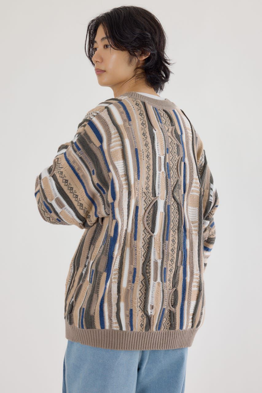 RODEO CROWNS「3Dマルチカラーニットカーディガン」|カーディガン|