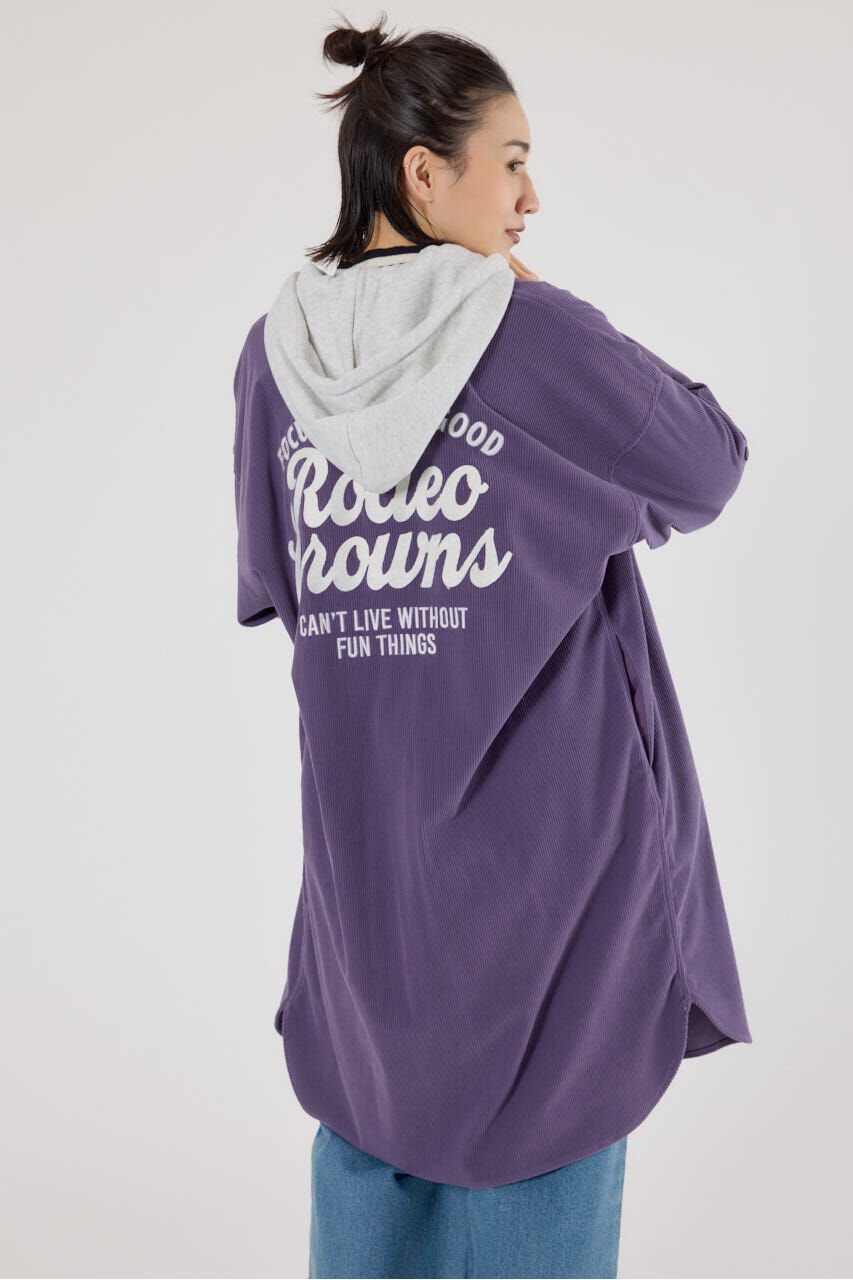 RODEO CROWNS「フード付きコーデュロイシャツワンピース」|ワンピース|