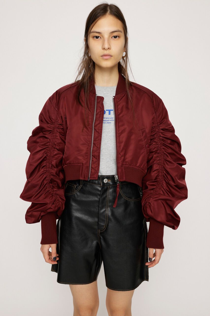 SLY「CROP GATHER MA-1」|ブルゾン・スタジャン|D/RED3