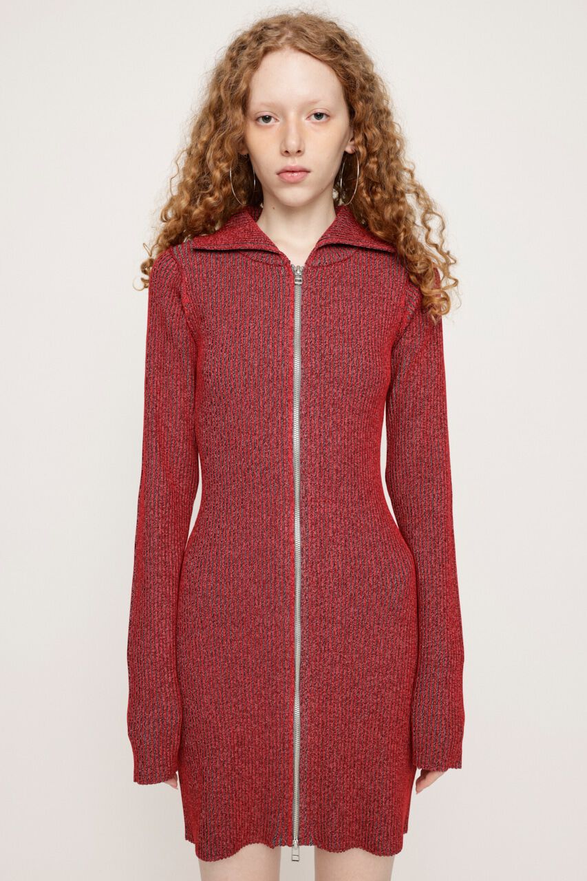 SLY「FRONT ZIP BI COLOR ショートワンピース」|ワンピース|