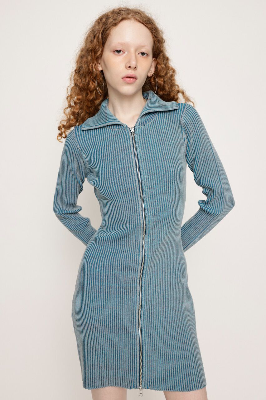 SLY「FRONT ZIP BI COLOR ショートワンピース」|ワンピース|