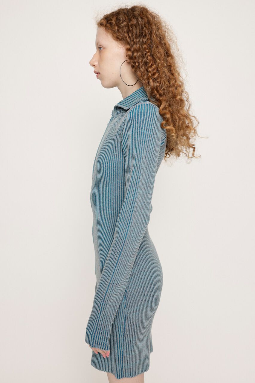 SLY「FRONT ZIP BI COLOR ショートワンピース」|ワンピース|