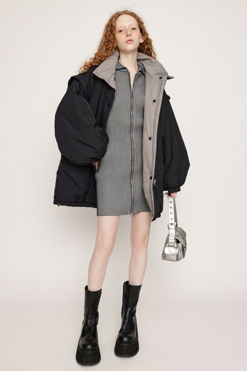 SLY「FRONT ZIP BI COLOR ショートワンピース」|ワンピース|