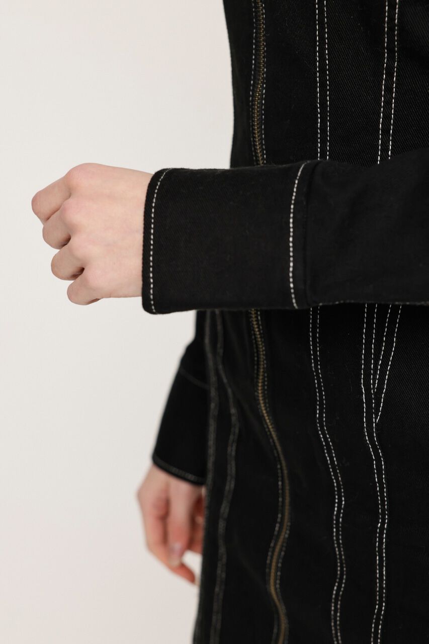 SLY「FRONT ZIP DENIM DETAIL ショートワンピース」|ワンピース|