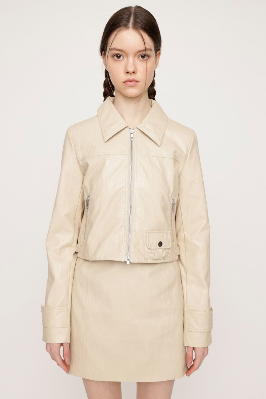 SLY「CROP F／LEATHER ZIP ジャケット」|その他|