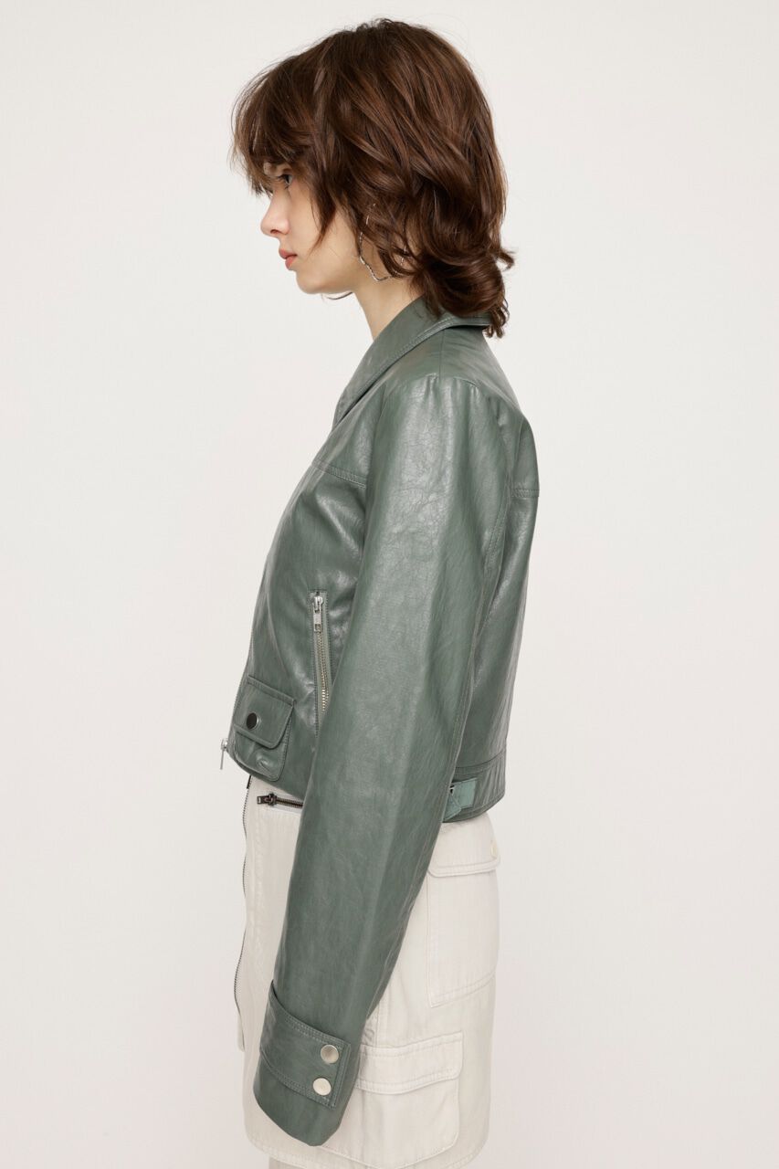 SLY「CROP F／LEATHER ZIP ジャケット」|その他|