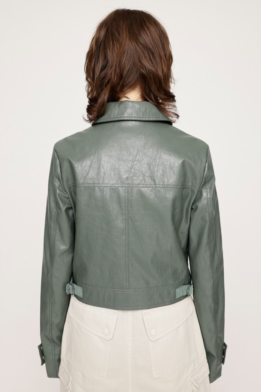 SLY「CROP F／LEATHER ZIP ジャケット」|その他|