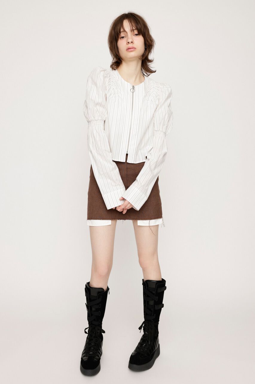 SLY「FRONT ZIP SHIRRING ブラウス」|シャツ・ブラウス|