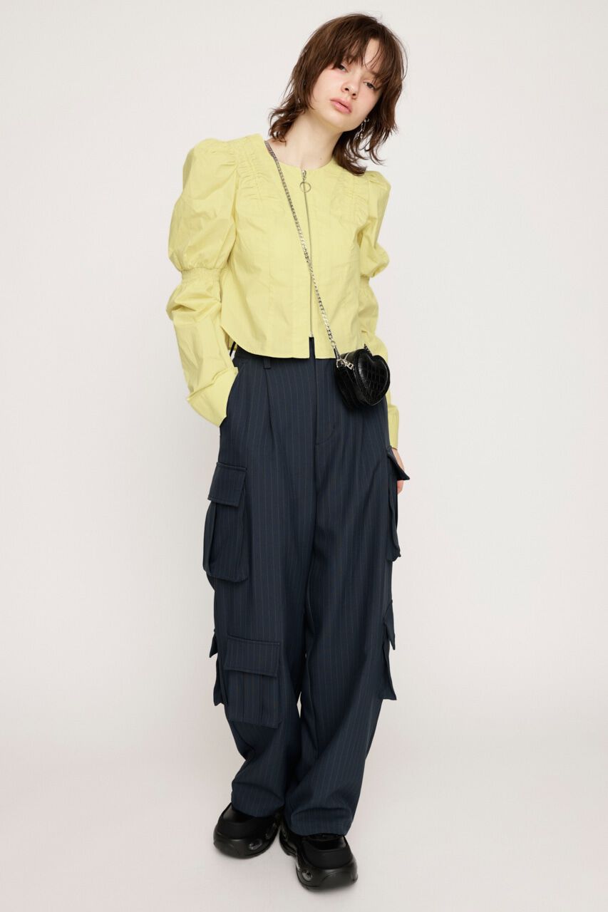 SLY「FRONT ZIP SHIRRING ブラウス」|シャツ・ブラウス|