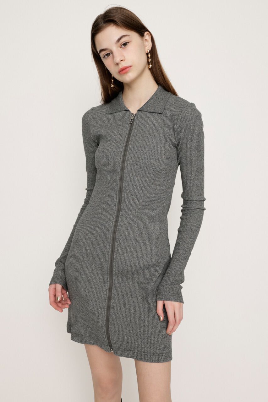 SLY「FRONT ZIP CUT ショートワンピース」|ワンピース|