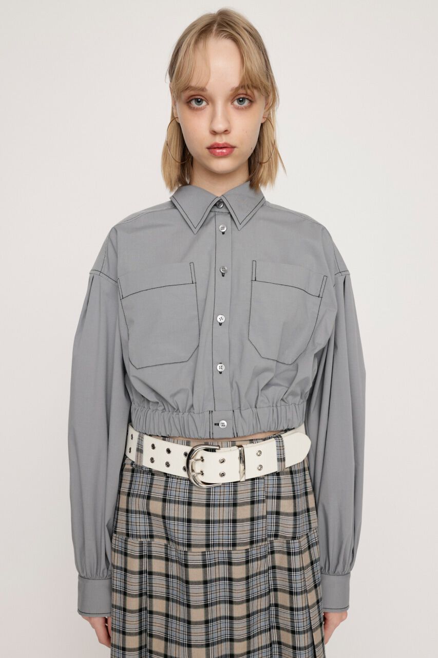 SLY「WAIST BAND CROPPED シャツ」|シャツ・ブラウス|GRY