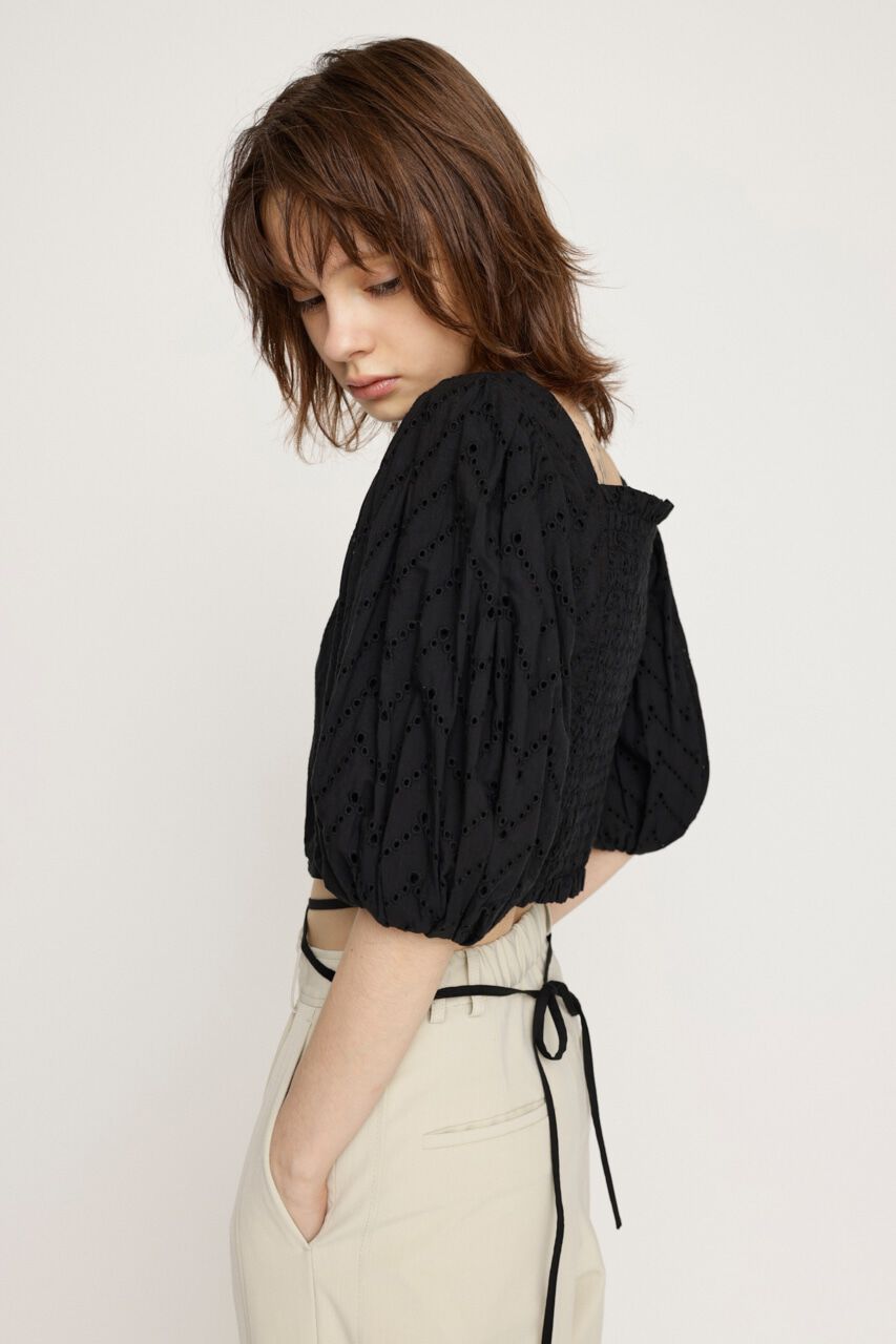 SLY「FRONT BUTTON LACE PUFF トップス」|シャツ・ブラウス|