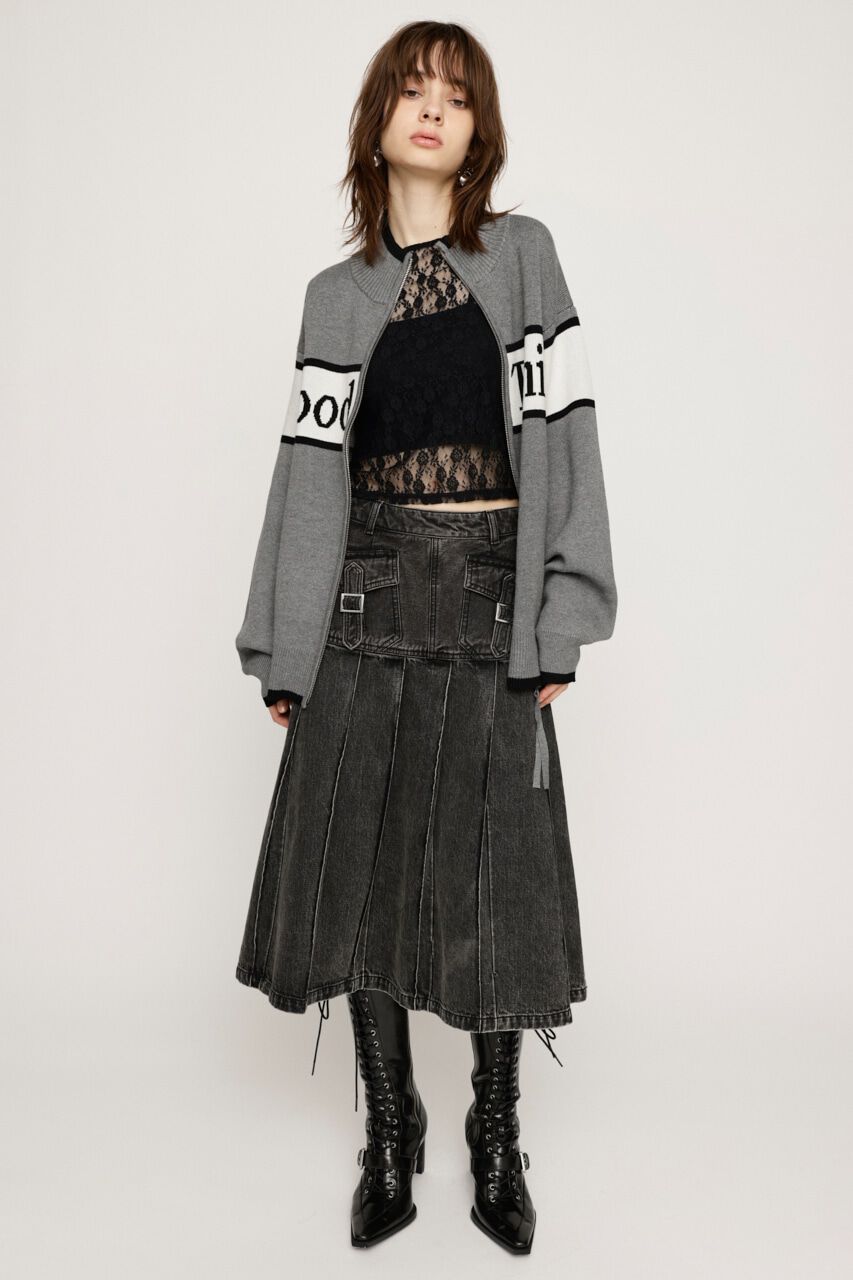 SLY「LINE LOGO ZIP カーディガン」|カーディガン|