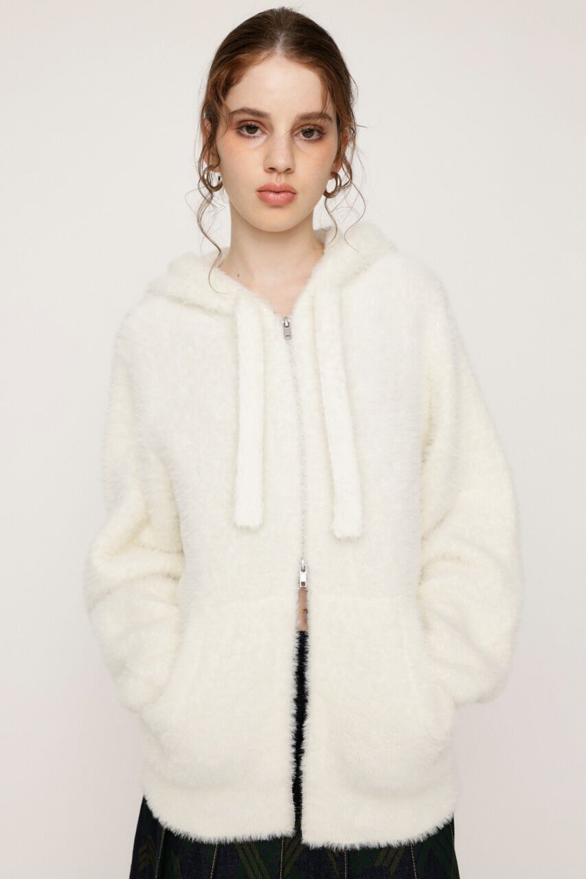 SLY「ZIP UP SHAGGY HOODIE」|パーカー|