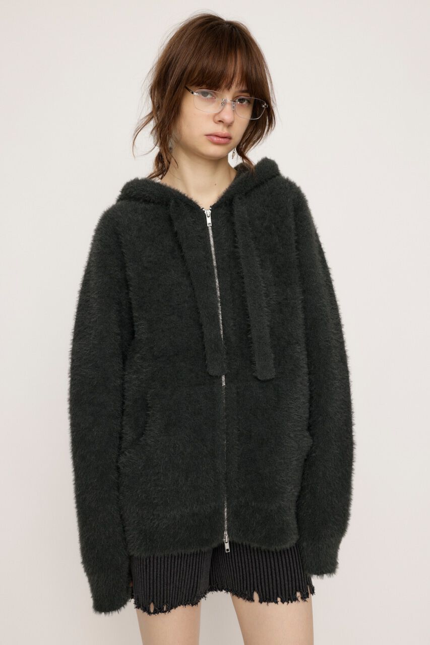 SLY「ZIP UP SHAGGY HOODIE」|パーカー|
