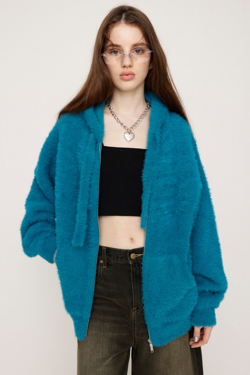 SLY「ZIP UP SHAGGY HOODIE」|パーカー|