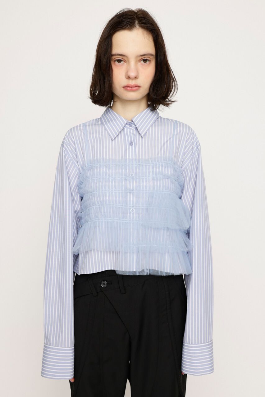 SLY「GATHER TULLE LACE SH 2P」|シャツ・ブラウス|