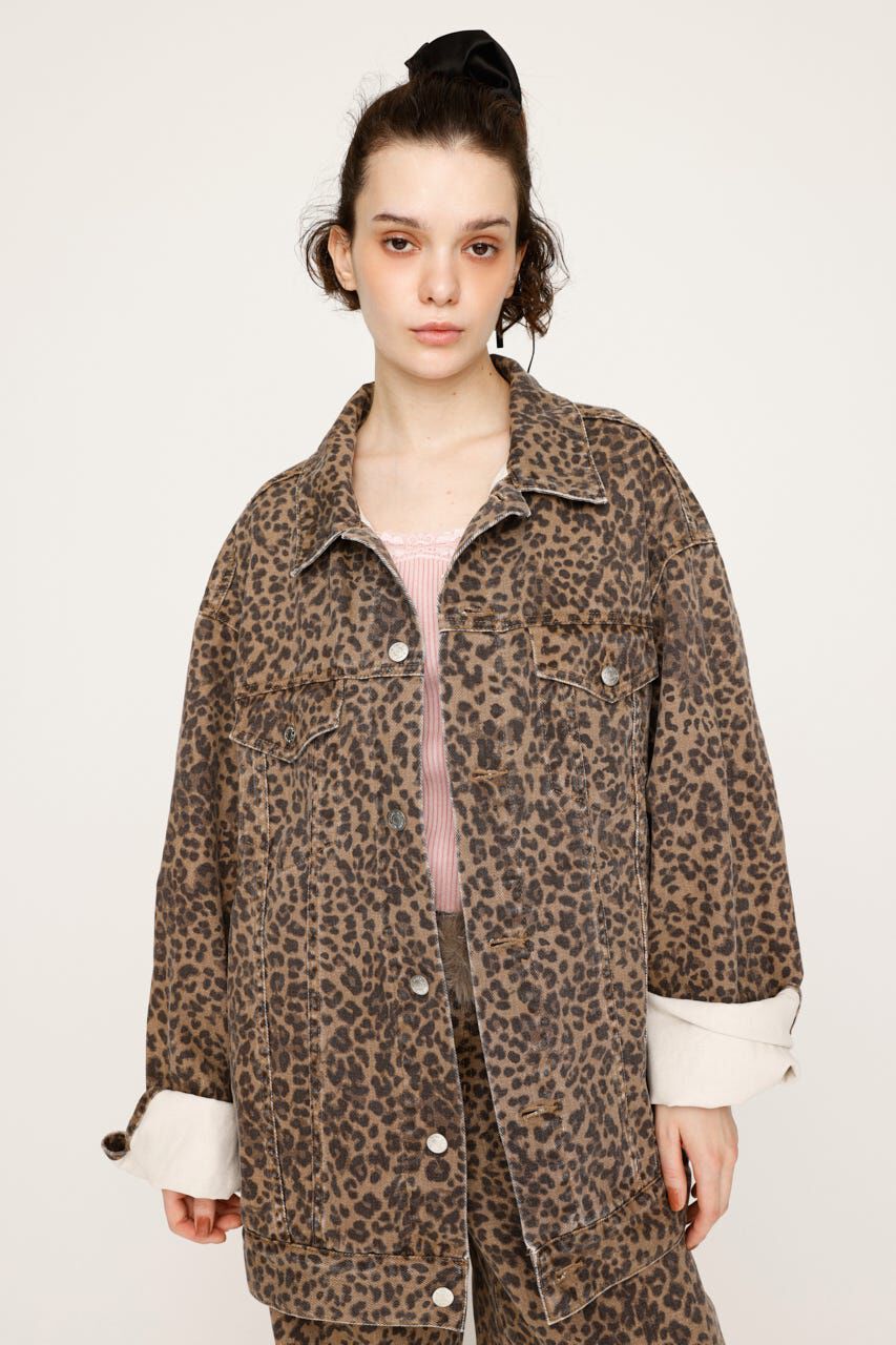 SLY「LEOPARD 4XL DENIM JK-D」|デニムジャケット|M/BRN7