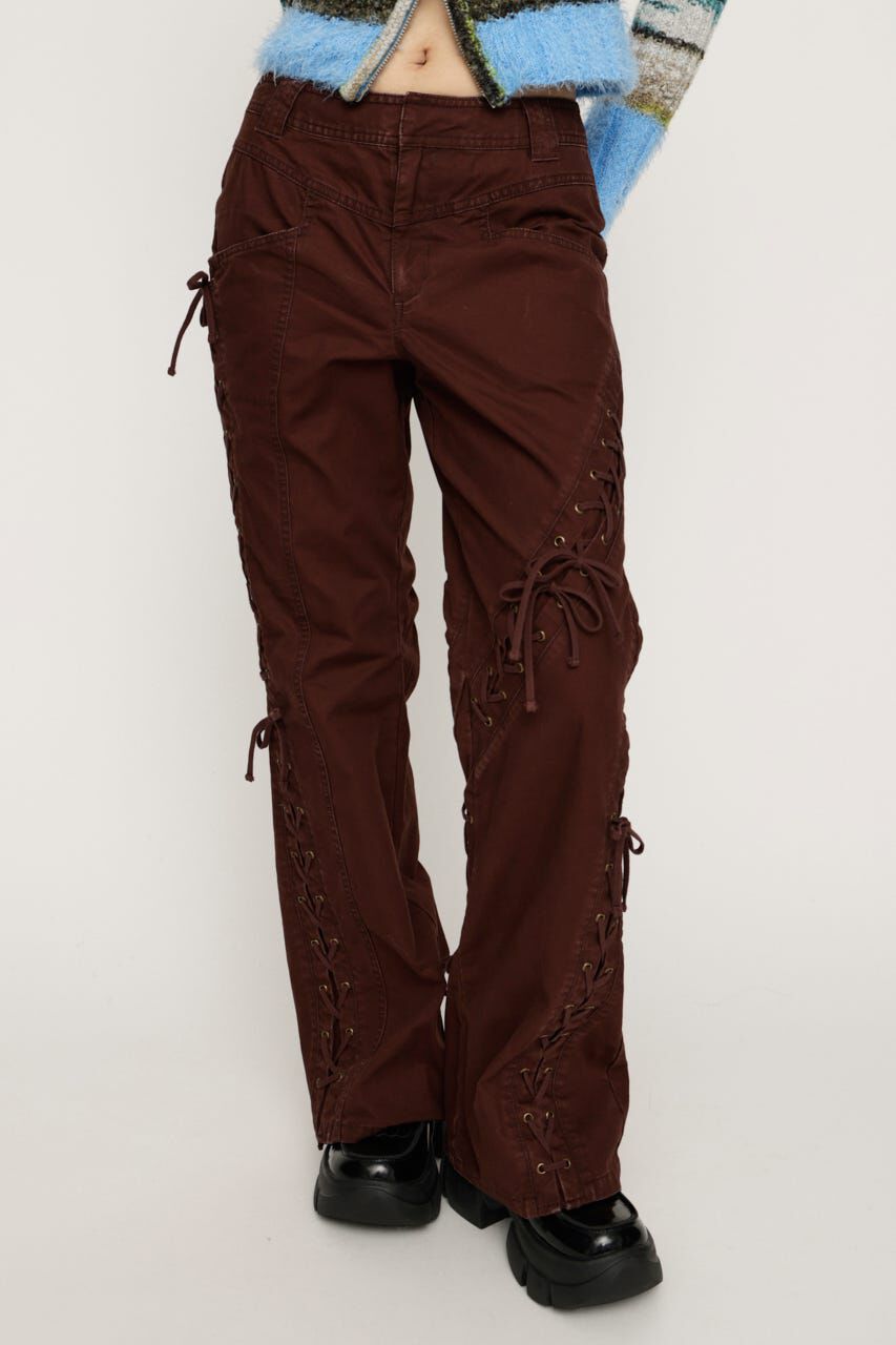 SLY「LACE UP MANNISH パンツ」|その他|BRN