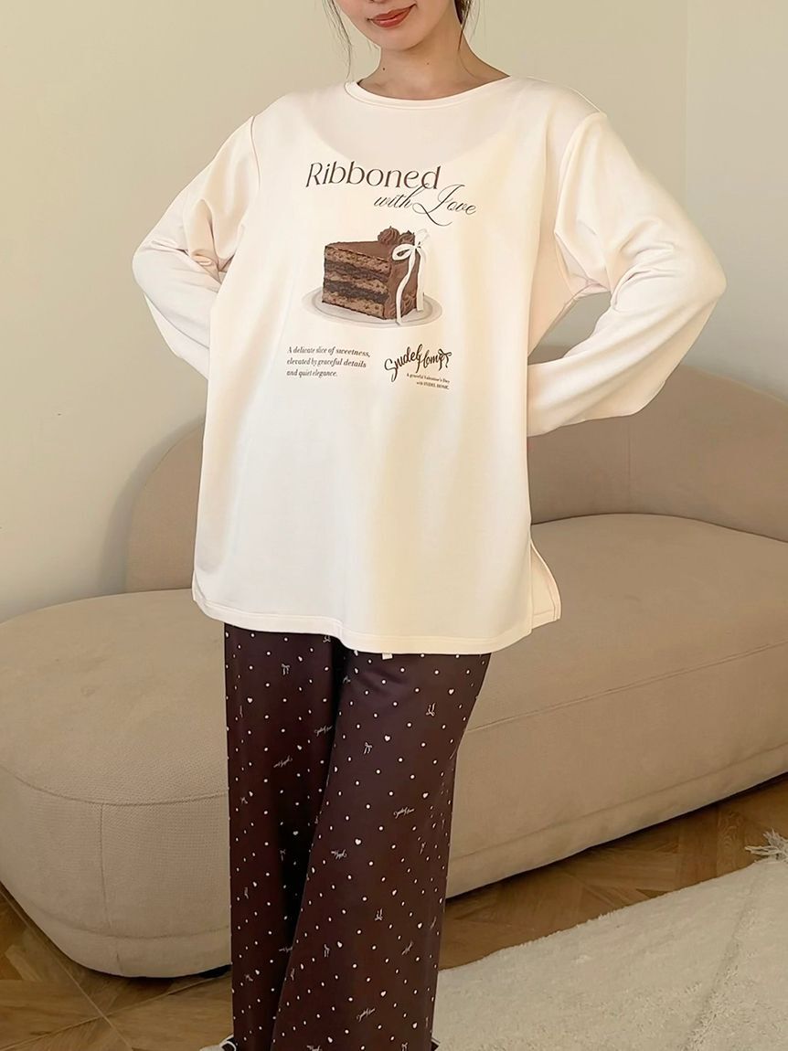 SNIDEL HOME「ハートドット柄ロングパンツ」|ルームウェア|