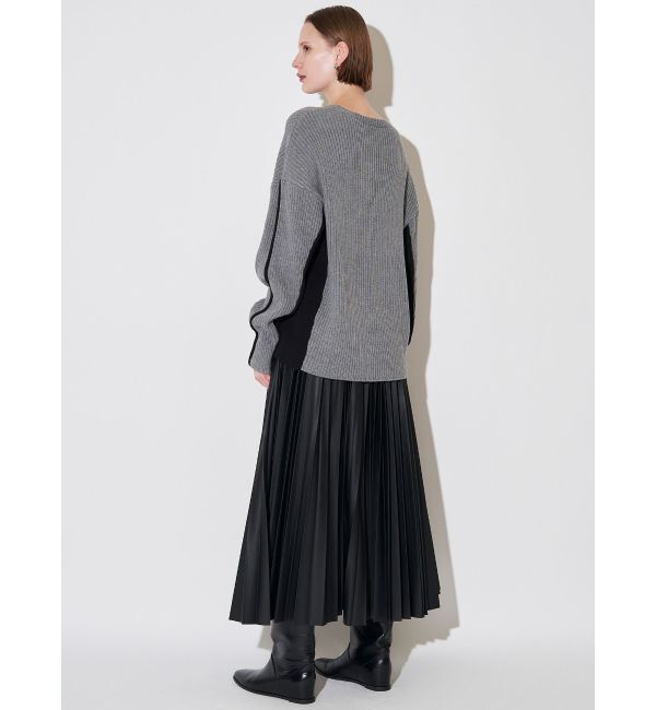 ELENDEEK「FAUX LEATHER PLEATS SK」|スカート|