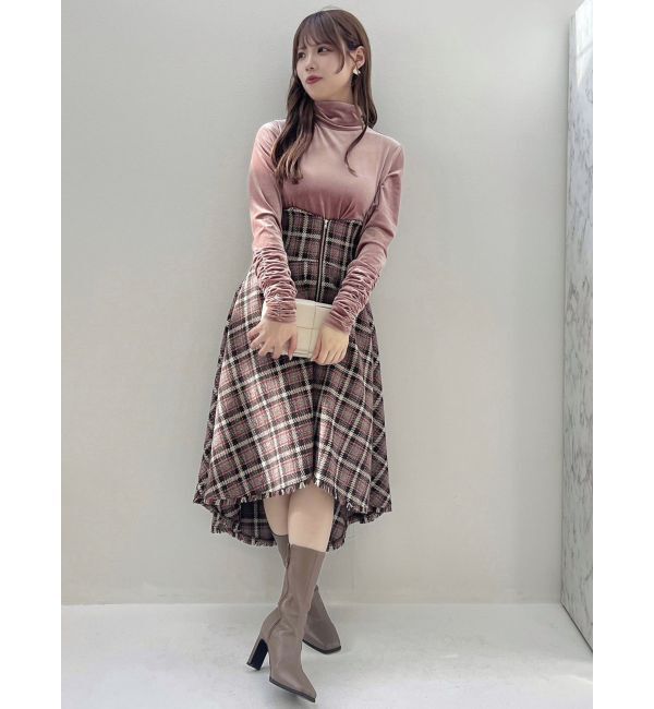 dazzlin「ZIPフリンジコルセットフレアスカート」|スカート|