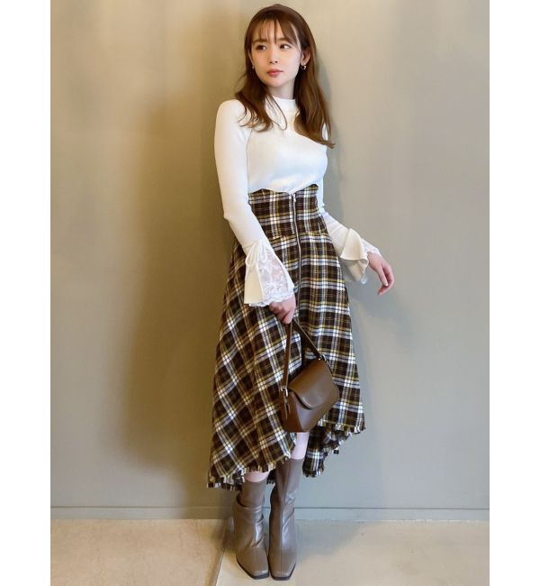 dazzlin「ZIPフリンジコルセットフレアスカート」|スカート|