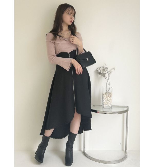 dazzlin「ZIPフリンジコルセットフレアスカート」|スカート|