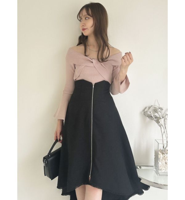 dazzlin「ZIPフリンジコルセットフレアスカート」|スカート|