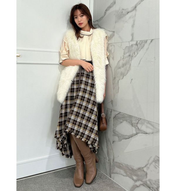 dazzlin「ZIPフリンジコルセットフレアスカート」|スカート|