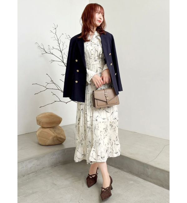 dazzlin「【WEB限定カラーあり】ダブルフリルフラワープリーツワンピース」|ワンピース|