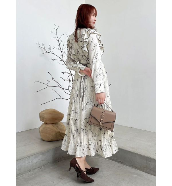 dazzlin「【WEB限定カラーあり】ダブルフリルフラワープリーツワンピース」|ワンピース|